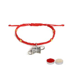 El Regalo 2PCs Shiva Damroo Bracelet Rakhi for Brothers- Antique Finish Damru Rakhi Set with Roli Chawal Shagun, Message Card in Rakshabandhan Gift Box for Bhai/Bhaiya