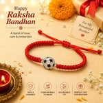 El Regalo 1PC Sports Balls Rakhi for Brother- Cute & Fancy Balls Bracelet Rakhi for Sports Lover Brother with Roli Chawal in Rakhi Gift Box (Soccer Ball)