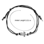 El Regalo 2 PCs Anklets for Women Girls - Adjustable Boho Turtle Cowrie Shell Ankle Bracelets Foot Jewelry Set