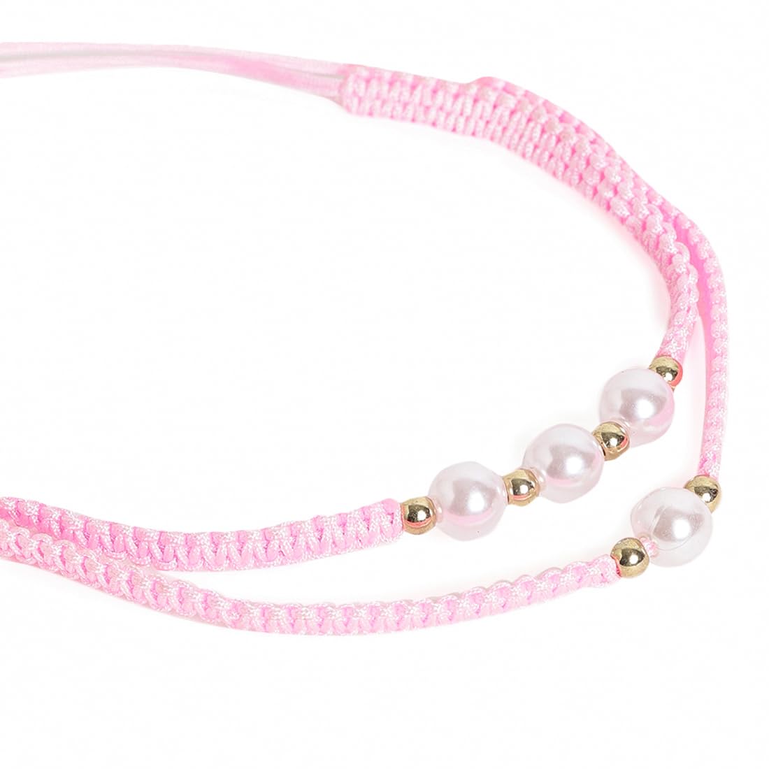 El Regalo 2PCs Pearls Rakhi Combo Set for Bhaiya-Bhabhi/Bhai- Bhatija/Bhatiji- Rakhi Gift Combo with 2 Pearls Rakhi, Roli-Chawal Shagun Pack, Message Card in Gift Box (Pink)