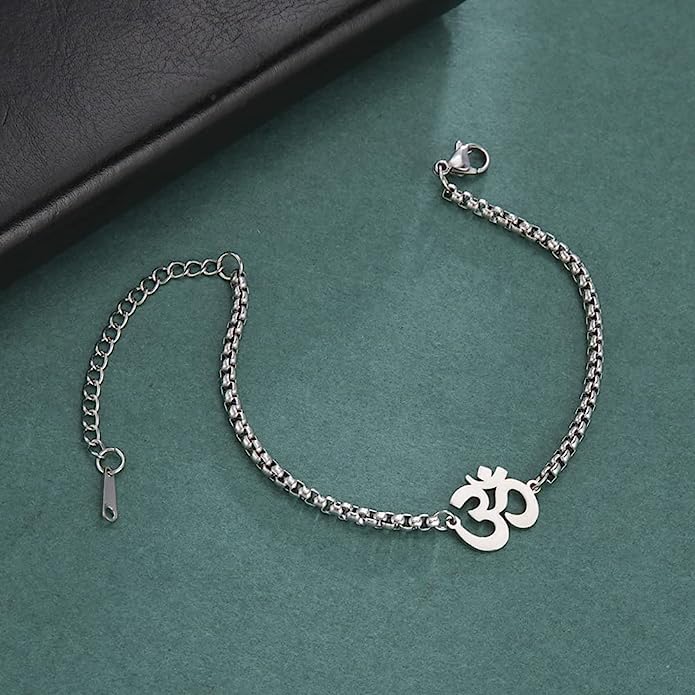El Regalo 1 PC Stainless Steel Anti Tarnish OM/Aum Rakhi for Brother - OM Chain Bracelets Rakhi with Roli Chawal, Rakhi Message Card in Rakhi Gift Box