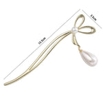 El Regalo 1Pc Fancy Pearl Hair Stick/Juda Stick- Bow Hair Fork Headwear Korean Style Hairpin Women Bun Hair Stick