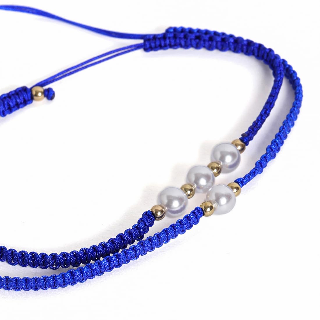 El Regalo 2PCs Pearls Rakhi Combo Set for Bhaiya-Bhabhi/Bhai- Bhatija/Bhatiji- Rakhi Gift Combo with 2 Pearls Rakhi, Roli-Chawal Shagun Pack, Message Card in Gift Box (Blue)