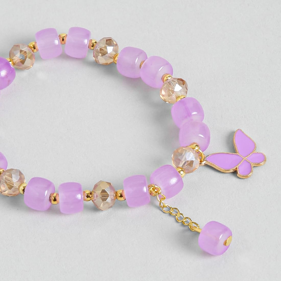 El Regalo 3PCs Butterfly Crystal Beads Tassel Bracelet Combo With Cute Enamel Butterfly Charms for Girls/Teens/Women (Option-2)