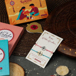 El Regalo 2PCs Cute Kids Bracelet Rakhi Combo Sets- Fancy Kids Rakhi for Brother/Sister with Roli Chwal, Rakhi Message Card in Rakhi Box for Babies/Toddlers/Kids (2 Compass Rakhis)