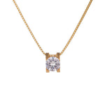 El Regalo Elegant Stainless Steel Solitaire Necklace for Women & Girls | Luxury Round Cut Cubic Zirconia Pendant Necklace
