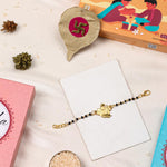 El Regalo 1PC Cute Kids Nazaria Rakhi for Little Brother - Kids Chrams Nazaria Rakhis for Babies/Toddlers with Roli Chawal, Rakhi Message Card in Rakhi Gift Box (Bal Ganesha Nazaria)