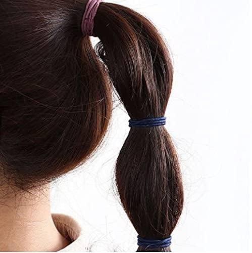 El Regalo 100pcs/pack Simple Rubber Bands- Thin Elastic Hair Ties Seamless 3mm Ponytail Soft & Elastic, No Damage Hair Rubberbands For Kids/Girls/Women (Black)