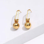 El Regalo Womens Minimalist & Trendy Golden Round Bead Earrings- Simple, Versatile Stainless Steel Stud Earrings