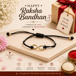 El Regalo 1PC Minimalist Infinity Rakhi for Brother- Simple Infinity Rakhi with Roli Chawal, Rakhi Message Card in Rakhi Gift box for Brother (Gold)