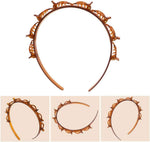 El Regalo Hair Styling Twist Clip Hairband- Brown Hair Styling Twist Clip Barrette Braid Tool Magic Hair Accessories Party Casual Headband for Girls