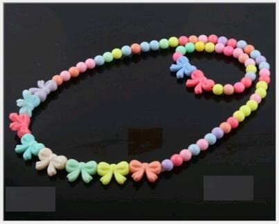 El Regalo 3Pairs Kids Necklace & Bracelet Jewelry Set Combo- Kids Colorful Jewelry Sets | Princess Colorful Acrylic Beads Stretch Necklace Bracelet Set for Kids Baby Toddler Girls (Set Option-1)