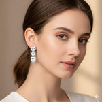 El Regalo Triple Heart CZ Dangle Earrings for Women | Romantic 3-Tier Heart Drop Earrings | Sparkling Cubic Zirconia Crystal Earrings | Valentine's Day, Anniversary & Gift Jewelry