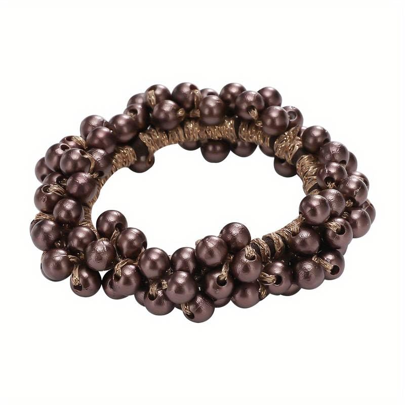 El Regalo 4PCS Fancy Pearls Hair Ties- Elastic Pearl Scrunchies Bead Hair Ropes Stretchy Hair Band Pearl Hair Scrunchies Hair Accessories for Women Girls (Color Options-3)