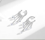 El Regalo Droplet Tassel Chain Cuff Earrings- No Piercing Cartilage Earrings, Wrap Drop Tassel Chain Earrings for Women Teen Girls