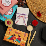 El Regalo 2PCs Cute Kids Bracelet Rakhi Combo Sets- Fancy Kids Rakhi for Brother/Sister with Roli Chwal, Rakhi Message Card in Rakhi Box for Babies/Toddlers/Kids (Rainbow & Star Rakhi)