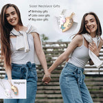 El Regalo 2PCs Big Sis/Lil Sis Magnetic Butterfly Heart Necklaces Set for Girls/Sisters/Best Friends/Soul Sisters