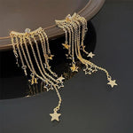 El Regalo Women's & Girl's Luxury Exaggerated Long Stars Tassels Earrings - Lightweight Party Earrings for a Stunning Look - Gentle Move, Elegant Design for Special Occasions
