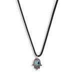 El Regalo 2PCs Evil Eye Hamsa Hand Pendant Necklaces Set for All- Kids, Girls, Boys, Men & Women- Lucky Pink & Blue Evil Eye Hamsa Hand for Best Firends/Couples