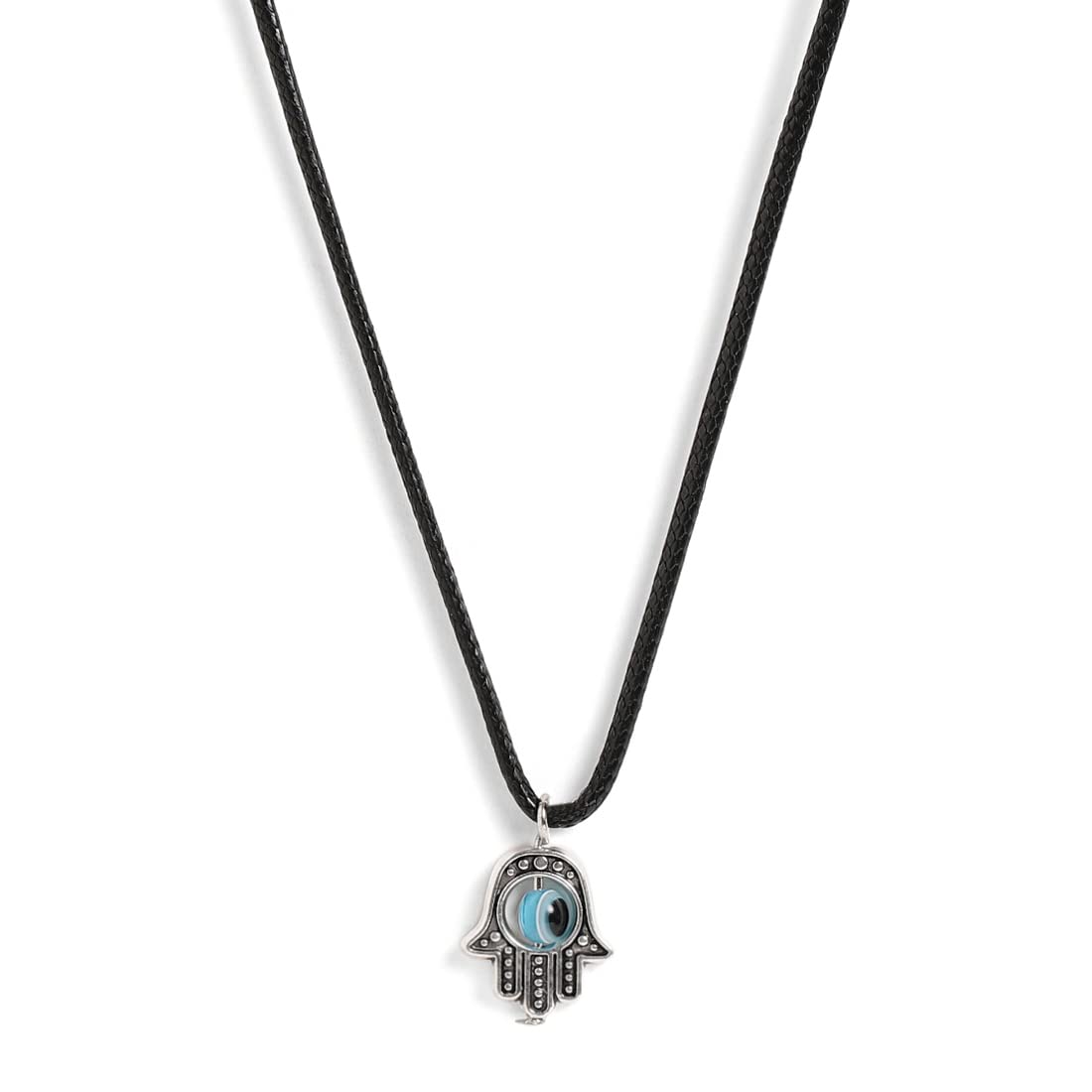 El Regalo 2PCs Evil Eye Hamsa Hand Pendant Necklaces Set for All- Kids, Girls, Boys, Men & Women- Lucky Pink & Blue Evil Eye Hamsa Hand for Best Firends/Couples