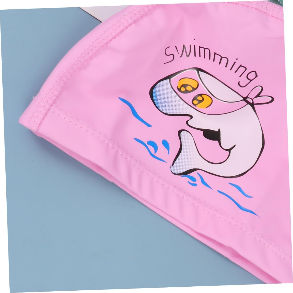 El Regalo 1PC of Cute Kids Dolphin PU Swimming Caps for Girls & Boys- Waterproof, Animal Print Swimming Cap (for Kids 6-12 Years) (Pink Fish Swim Cap)