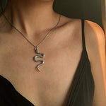 El Regalo Snake Unisex Necklace for Girls/ Boys/ Men & Women - Trendy Serpent Necklace Dainty Pendant Necklace Jewelry (Silver)