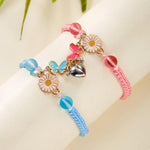 El Regalo 2PCs Magnetic Heart BFF Bracelets Set for Girls- Infinity Heart, Flower, Butterfly Best Friends Friendship Bracelets Jewelry for Teen Girls (Flowers)