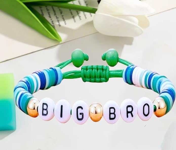 El Regalo Mens Cute Big Bro Bracelet Rakhi for Brother with Roli Chawal, Message Cards in Rakhi Gift Box- Unique Big Brother Rakhi for Bhai