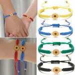 El Regalo 2 PCs Sunflower Daisy Bracelet - Adjustable Sunflower Bracelets for Best Friends/Besties - Sunflower Pinky Promise Bracelets for Kids Girls/Teens/Women (Yellow & Blue Sunflower Bracelet)
