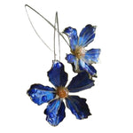 El Regalo Womens Vintage Bohemian Style Enamel Flower Earrings - Silver Tone, Trendy Long Hook Floral Earrings