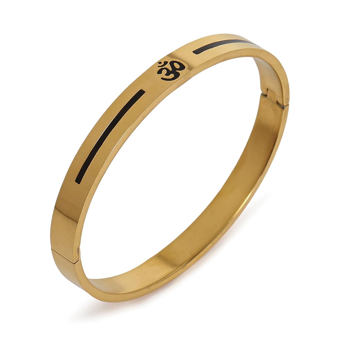 El Regalo 1 PC Stainless Steel Anti Tarnish OM/Aum Bracelet Rakhi for Brother - Designer OM Rakhi with Roli Chawal, Rakhi Message Card in Rakhi Gift Box (Golden OM Rakhi)