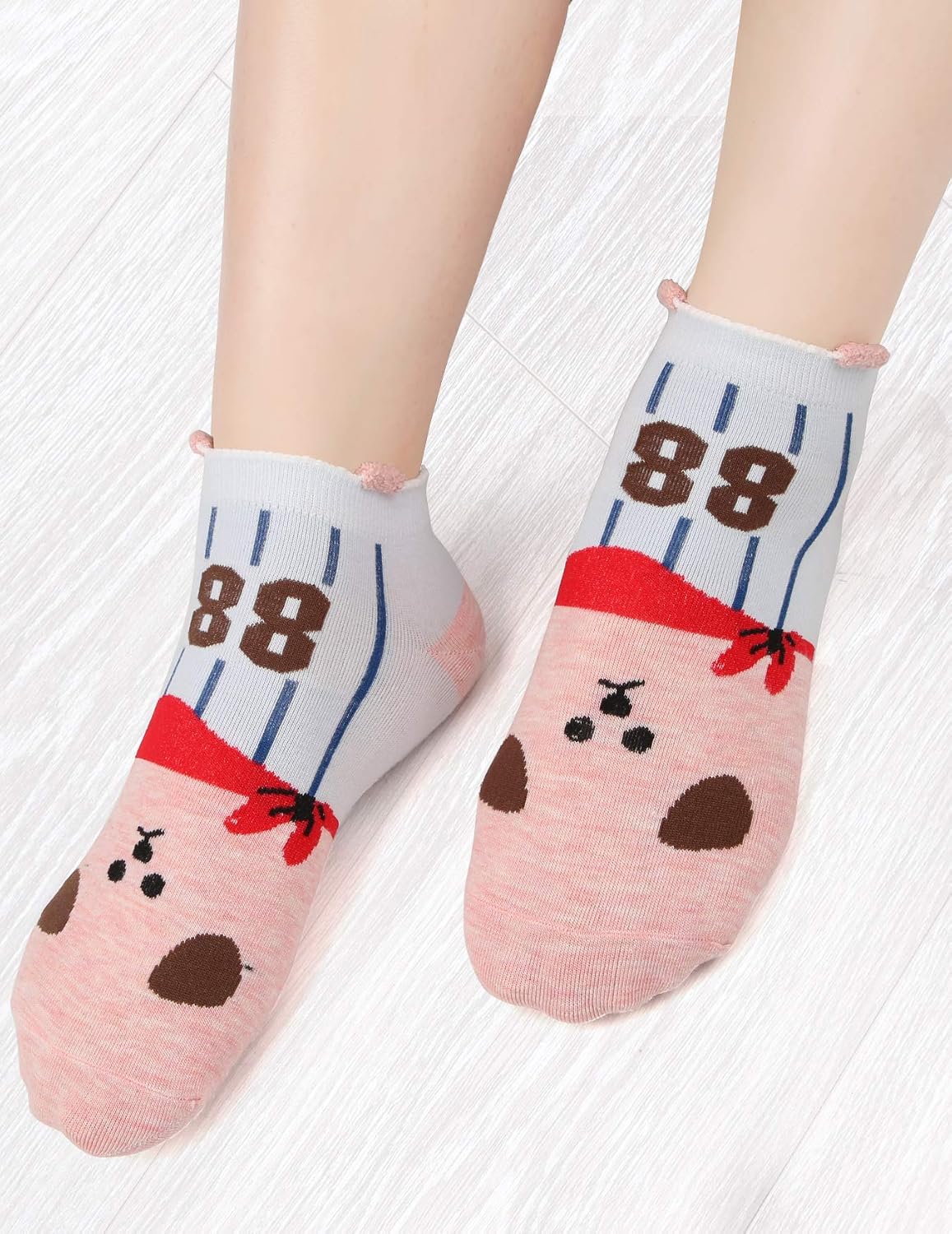 Ankle Socks for Teen Girls Women Funny No Show Novelty Sock Girl Low Cute Fun Animal Cartoon Socks, 5 Pack, Cotton & Bamboo
