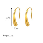 El Regalo Luxury Stainless Steel Teardrop Earrings for Girls/Women - Anti-Tarnish, Trendy, Minimalist Dewdrop Earrings with 18K Gold Plating (Gold)