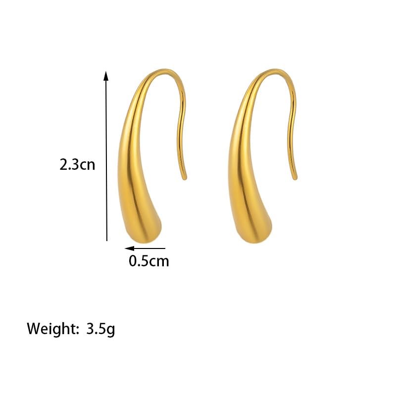 El Regalo Luxury Stainless Steel Teardrop Earrings for Girls/Women - Anti-Tarnish, Trendy, Minimalist Dewdrop Earrings with 18K Gold Plating (Gold)