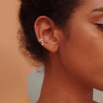 El Regalo Fancy CZ Ear Cuffs for Girls/Women- Non Pierced Ear Cartilage Clip On Wrap Hoop Earrings- Cubic Zirconia Cartilage Ear Clip On Ear Wraps