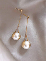 El Regalo Elegant Faux Pearl Earrings for Women - Elegant 18K Gold & Silver Plated Moti Jewelry Collection | Fancy Studs, Dainty Drops & Long Dangle Pearls Earrings for Girls (Style-2)