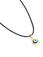 El Regalo 2 PCs Blue Evil Eye Unisex Pendant Cord Necklace for Kids/Girls/Boys/Men & Women - Turkish Blue Silver & Golden Handmade Evil Eye Necklaces (Option-1)