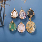 El Regalo Tree of Life Wire Wrapped Drop Natural Stones Healing Crystal Chakra Pendant Necklace - Unique Handcrafted Gemstones Pendant Necklaces (Tiger Eye) For Unisex Adult