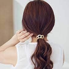 El Regalo Metal Chain Ponytail Holder | Vintage Alloy Elastic Hair Rope Women Girl Hair Ties Ring Hair Accessories for Girls & Women (Golden & Silver)