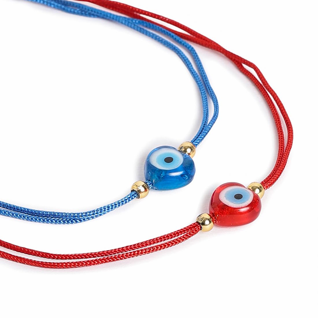 El Regalo 2PCs Evil Eye Rakhi Combo Set for Bhai-Bhabhi or Bhai-Bhatija/Bhatiji- 2 Evil Eye Rakhis with Roli Chanwal, Rakhi Card in Rakhi Gift Box (Option-5)