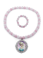 El Regalo Beautiful Princess Necklace & Bracelet Kids Jewelry Set for Girls Kids/Kids Princess Accessories (Pink)