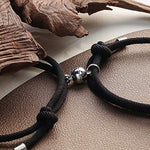 El Regalo Unisex 2 Pcs Magnetic Couple Ball Bracelets Set For Best Friend- Mutual Attraction Magnet Matching Bracelets Rope Braided Set For His Her Couples BFF Friendship Jewelry (2 Black Set)
