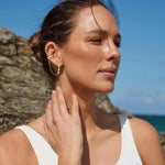 El Regalo Elegant Crystal Studded Chain Cuff Earrings for Women & Girls | Handcrafted Diamond-Cut Cubic Zirconia Linked Ear Cuff with Hanging Chain | Gift for Her