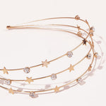 El Regalo Multi Layered Tiara Hairbands- Retro Star, Moon, Pearls, Flowers, Rhinestone Hairband/Headband for Kids/Girls & Women - Wedding Bridal Bridesmaid Hair Accessories (Stars & Crystal)