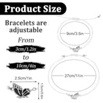 El Regalo 2PCs Butterfly Friendship Bracelets Set for Girls - Adjustable Handmade BFF Strand Bracelets for Best Friends - Symbolic Matching Jewelry for Birthday, Christmas, Graduation, Anniversary (Black & White)