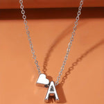 El Regalo Heart A Initial Letter Pendant Necklace- Stainless Steel A Heart Necklace for Girls & Women (Silver)