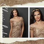 El Regalo's Golden Leaves Vintage Crown Style Metal Hairband/Tiara Hair accessories for Kids/Girls/Teens/Women- Bridal Crown Hairbands (Option-2)