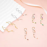 El Regalo Western Spiral Twisted Threader Earrings for Girls & Women- Stainless Steel/Anti-Tarnish Drop Dangle Handmade Twisted Linear Curved Minimal Everyday Earrings (Gold)