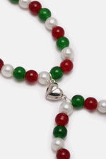 El Regalo 2PCs Christmas Bracelet Set Santa Claus Snowflake Christmas Tree Beaded Stretch Bracelet for Women Girls Stocking Stuffers Holiday Party Favors (Style-2)