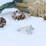 El Regalo Snowflake Anxiety Fidget Spinner Ring- Open Adjustable Anti Anxiety Relief Rings For Girls/Women (Blue)